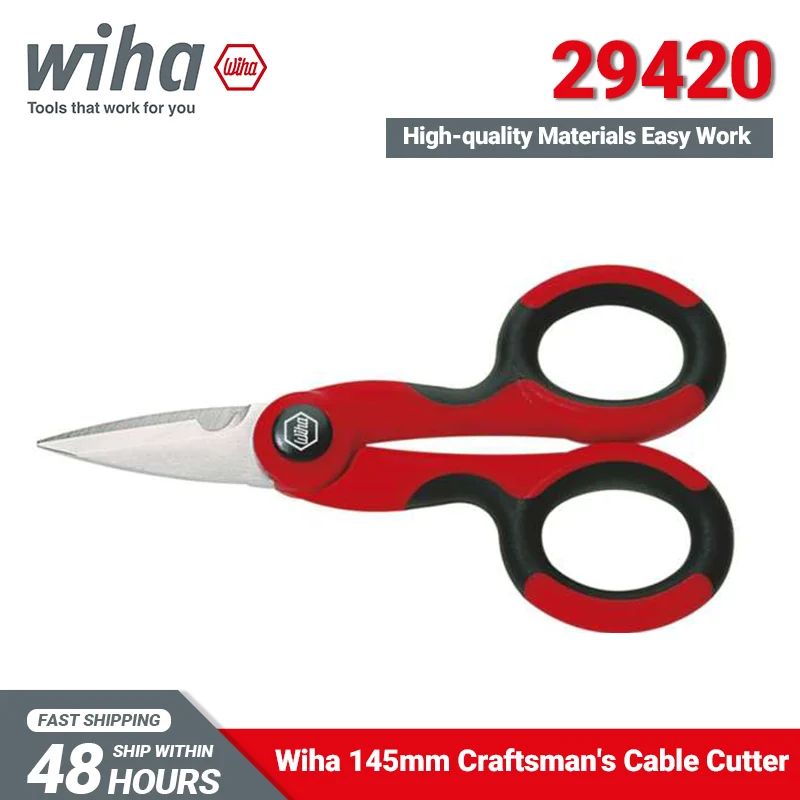 Wiha 29420 Craftsman\'s Cutters 145mm Length 59Grams Stainless Steel Scissors High Quality Material and Easy Operation