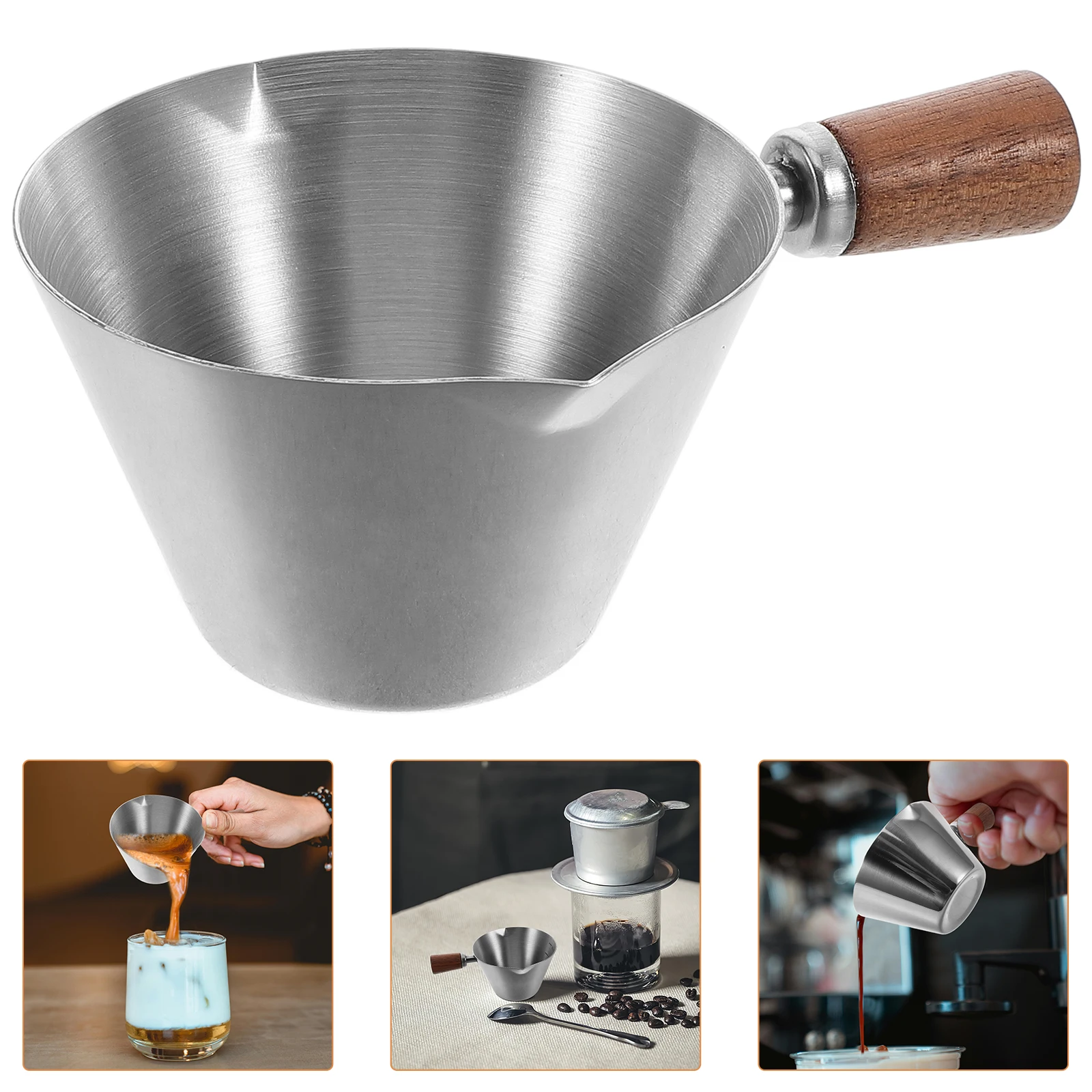 

Stainless Steel Frothing Pitcher Latte Espresso Pouring Coffee Measuring Glass With Handle Milk Steamer Espresso Extraction
