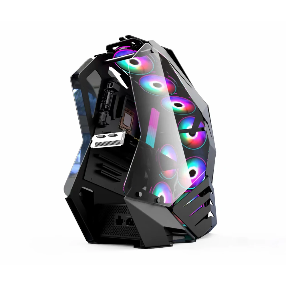Mais popular Pequeno Vertical RGB Desktop Computer Case M-ATX/MINI-ITX Gaming Case com Status de Estoque