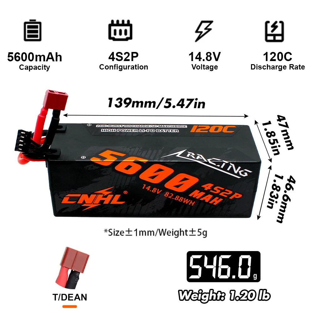 Lot De 4 Batteries LiPo CNHL 3S 6600mAh 120C Hardcase - Neuves
