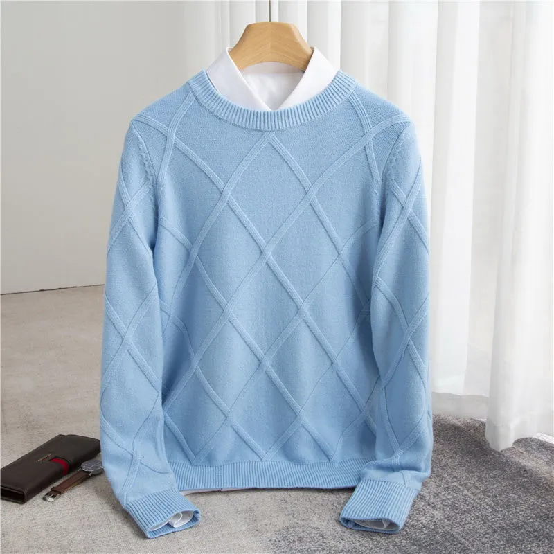 Milch weicher Kaschmir pullover Herren bekleidung stricken O-Neck Pullover Bottom Shirt koreanische Luxus kleidung Pullover neu