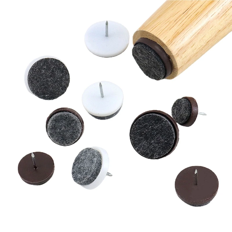 

50Pcs Furniture Leg Bottom Feet Glides Non-slip Wood Floor Protector Round Heavy Duty Felt Furniture Pads Hardwood