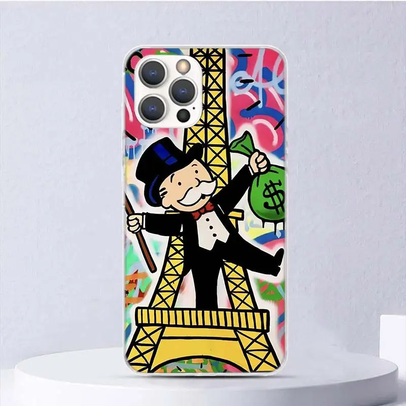 Cartoon Dollar Monopolys Soft Case For iPhone 16 15 Plus 11 12 13 Mini 14 Pro Max Apple Phone Cover X XS XR SE 7 8 SE Coque 11 1