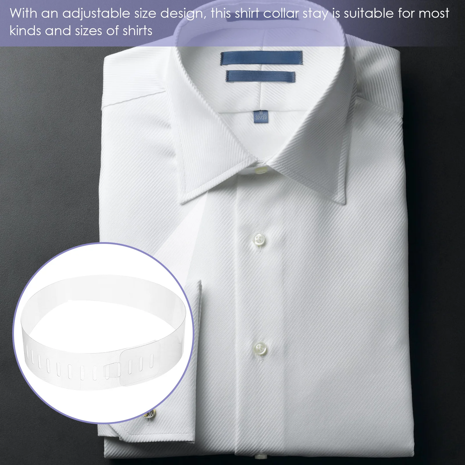 100 szt. Przezroczyste, regulowane podpórki do kołnierzyków koszul męskich z PVC, plastikowe kształtki do kołnierzyków koszul wizytowych