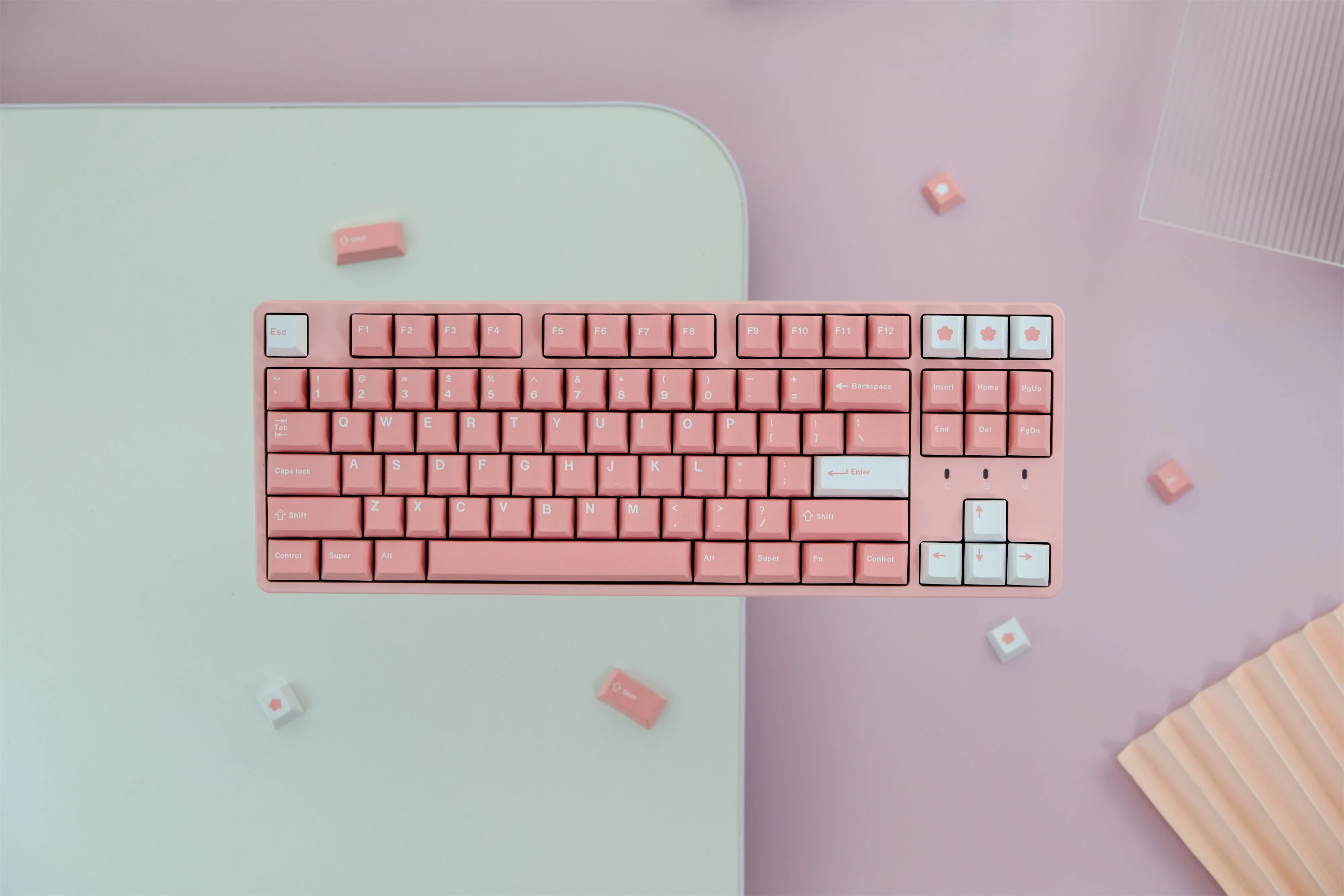 GMK Peach Keycaps, 129 Keys PBT Keycaps Cherry Profile DYE-SUB Personalized GMK Keycaps For Mechanical Keyboard