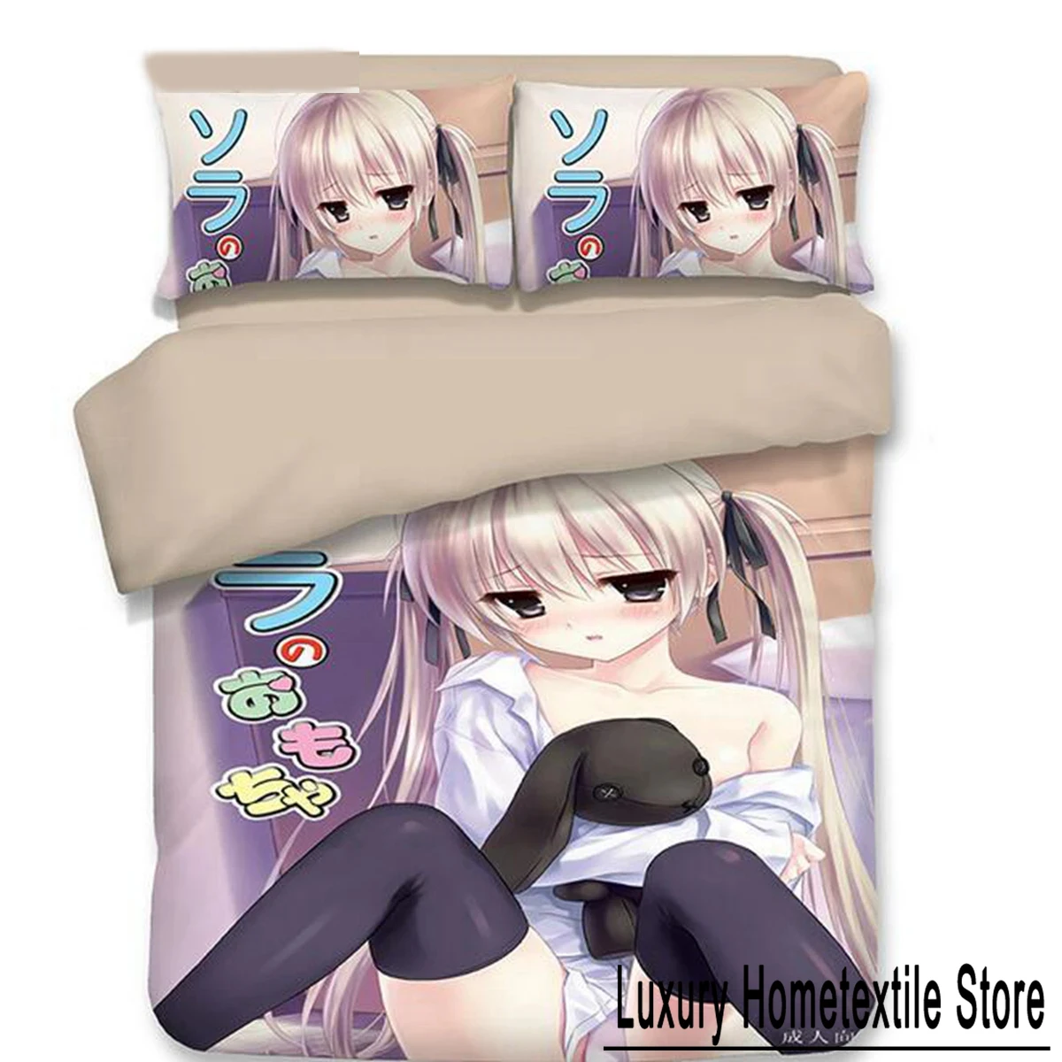 

Anime Yosuga no Sora Kasugano Sora Bedding Set Boys Girls Twin Queen Size Duvet Cover Pillowcase Bed Kids Adult Customizable