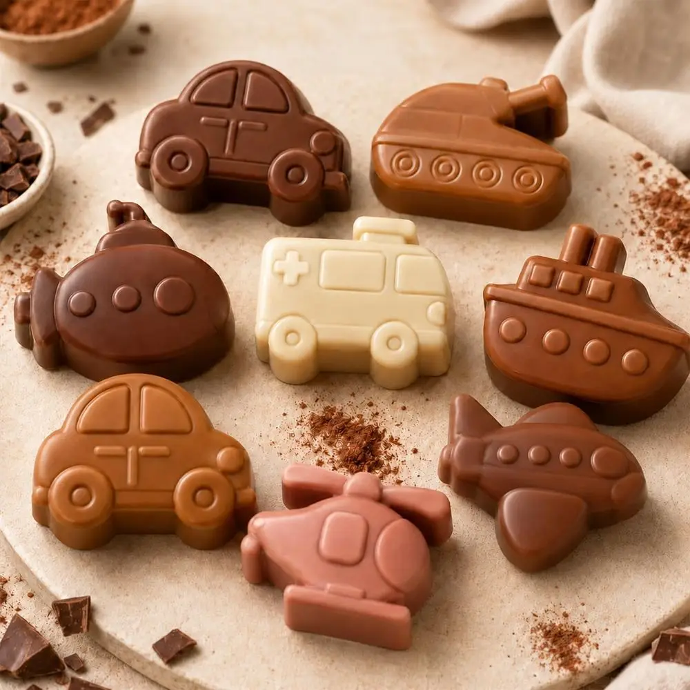 New Transportation Theme Mousse Cake Mold 8 Options Flexible Chocolate Dessert Mold Reusable Non-Stick Baking Mould DIY Baking