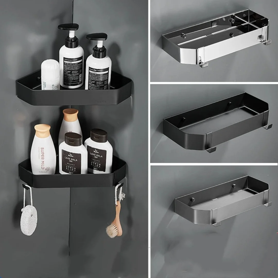 

Gold Bathroom Corner Shelf Grey Bathroom Storage Holder Wall Mount SUS304 Bathroom Shower Shelf Bath Shampoo Holder Corner shelf