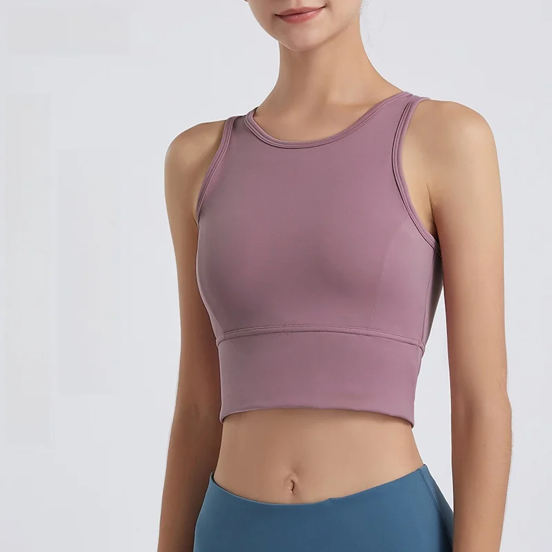 

Спортивный жилет для йоги без рукавов для женщин, дышащий топ с открытой спиной, противоударное нижнее белье для бега, новое поступление