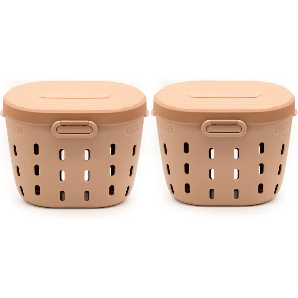 Outdoor 7 Gallon Worm Composting Bin, BPA-Free, Twin Pack, Tawny Brown