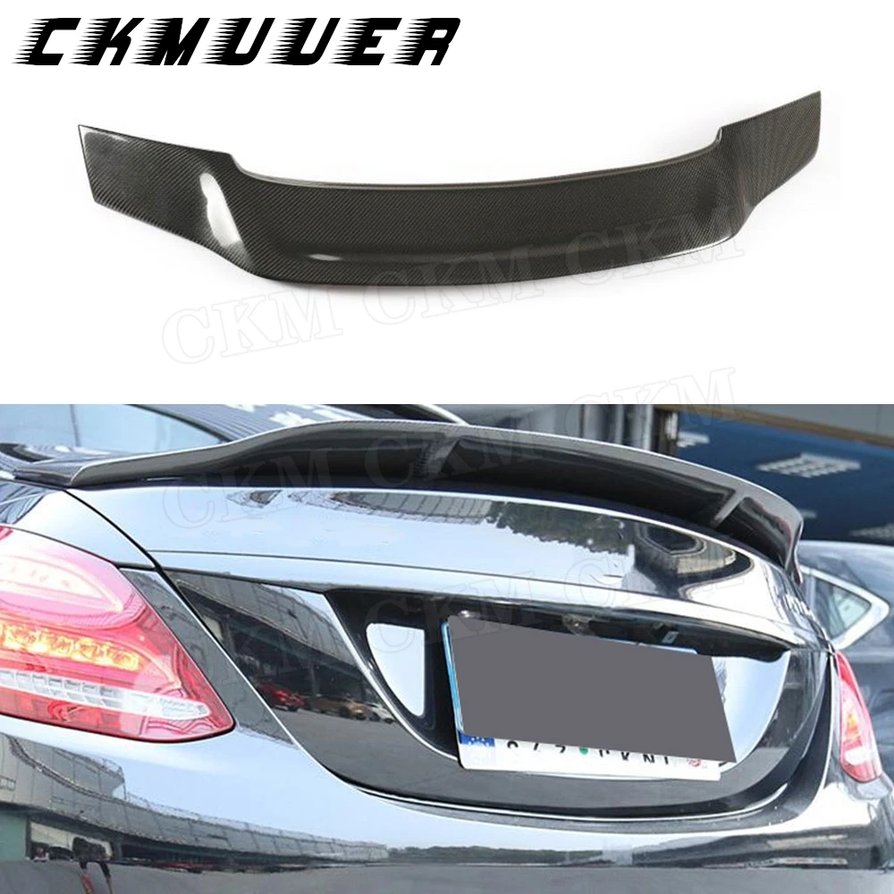 

CKMUUER C Class Carbon Fiber For Mercedes W205 Spoiler 4-Door Sedan C180 C200 C300 2015-2019 Rear Spoiler Boot Duck Wings