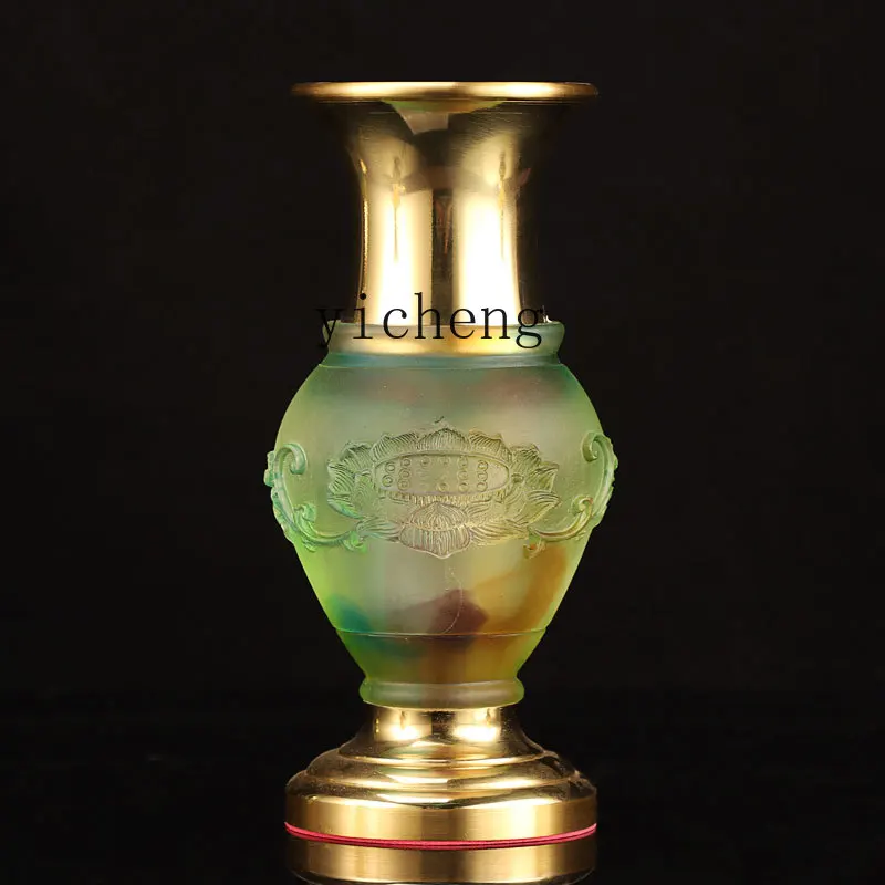 XL glazed pure copper Buddhist utensils set Buddhist supplies household full set incense burner ornament