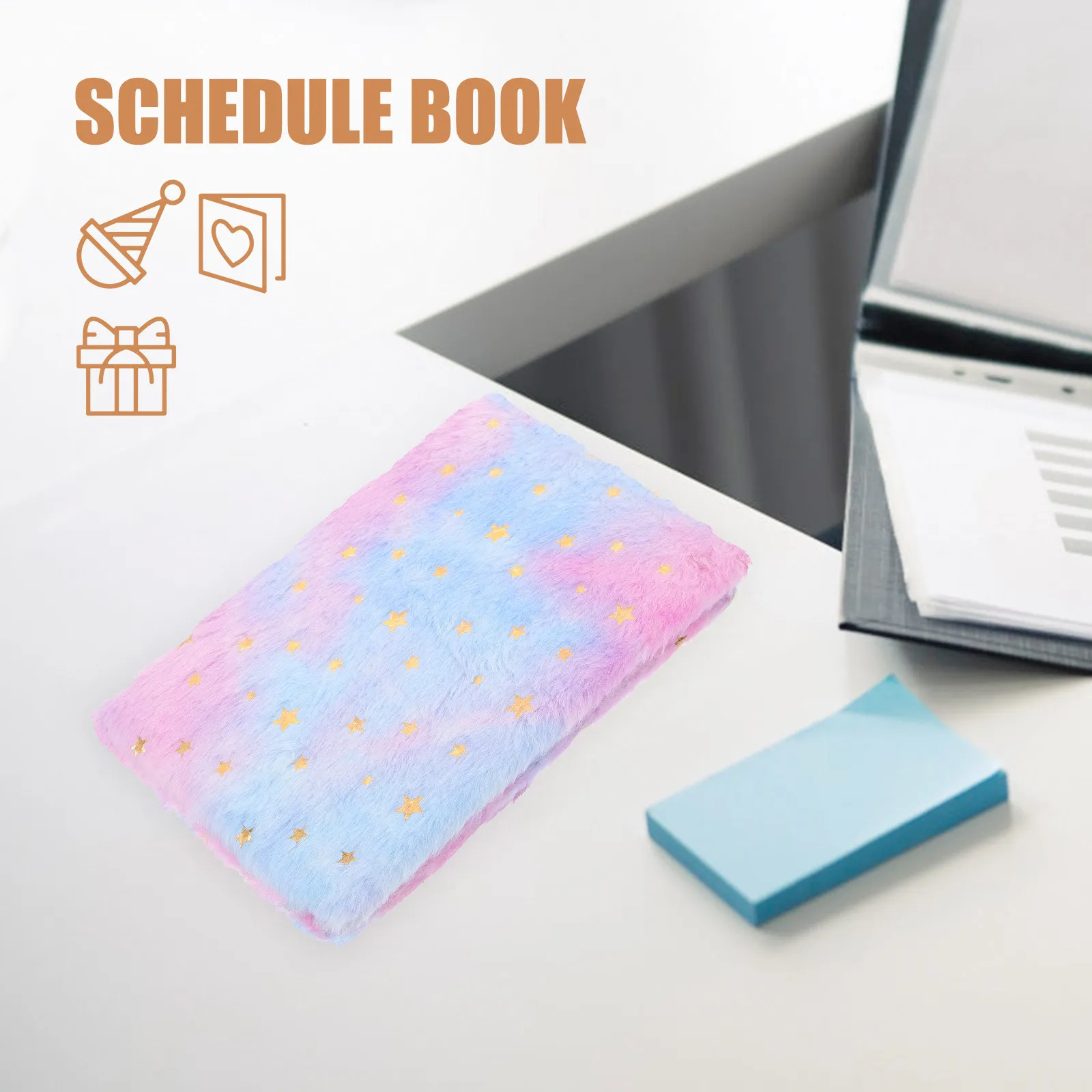 Gradient Notebook Cover – Cute Cartoon Notepad for School, Office, Study & Diary Journal – Portable Decorative Small Notebook