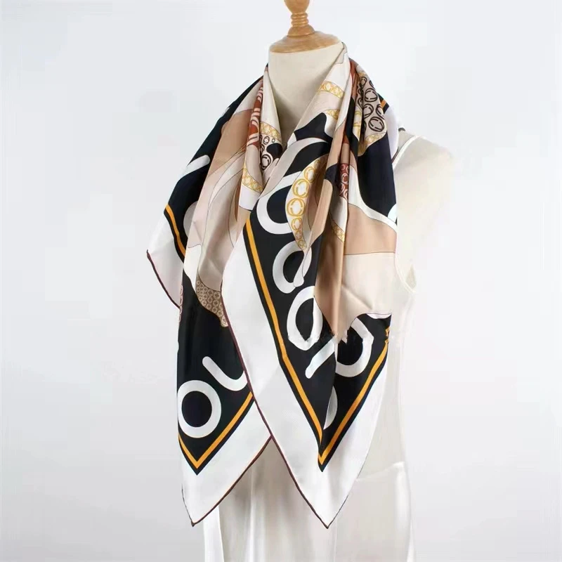 90 Silk Scarf 14mm 100% Real Silk Scarf Shawl Women Fashion Head Scarves Hijab for Hair Wrapping