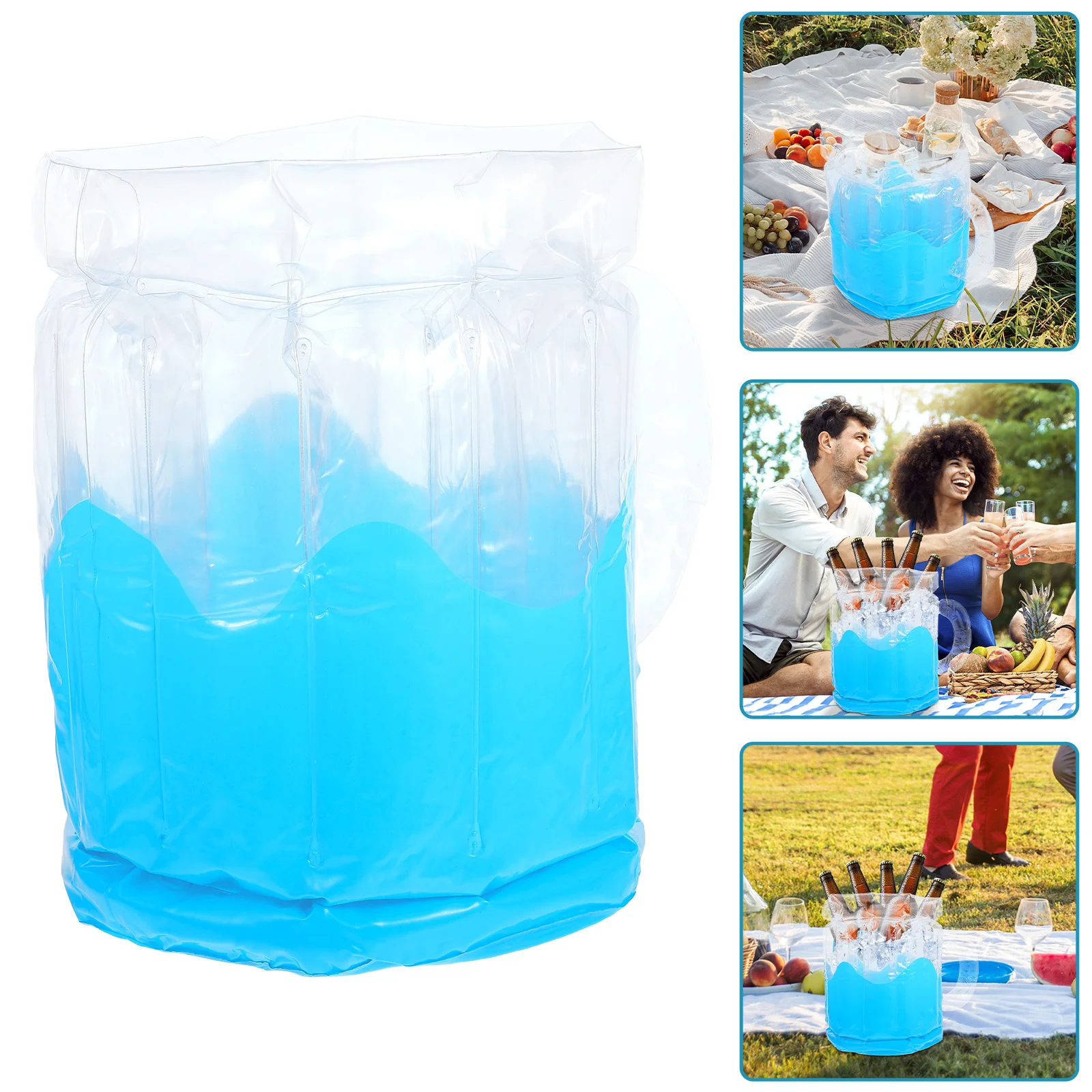 

Large Inflatable Bucket Portable Ice Holder For Outdoor Camping Water Play Picnics Pool Parties Quick Setup Beverage Tub