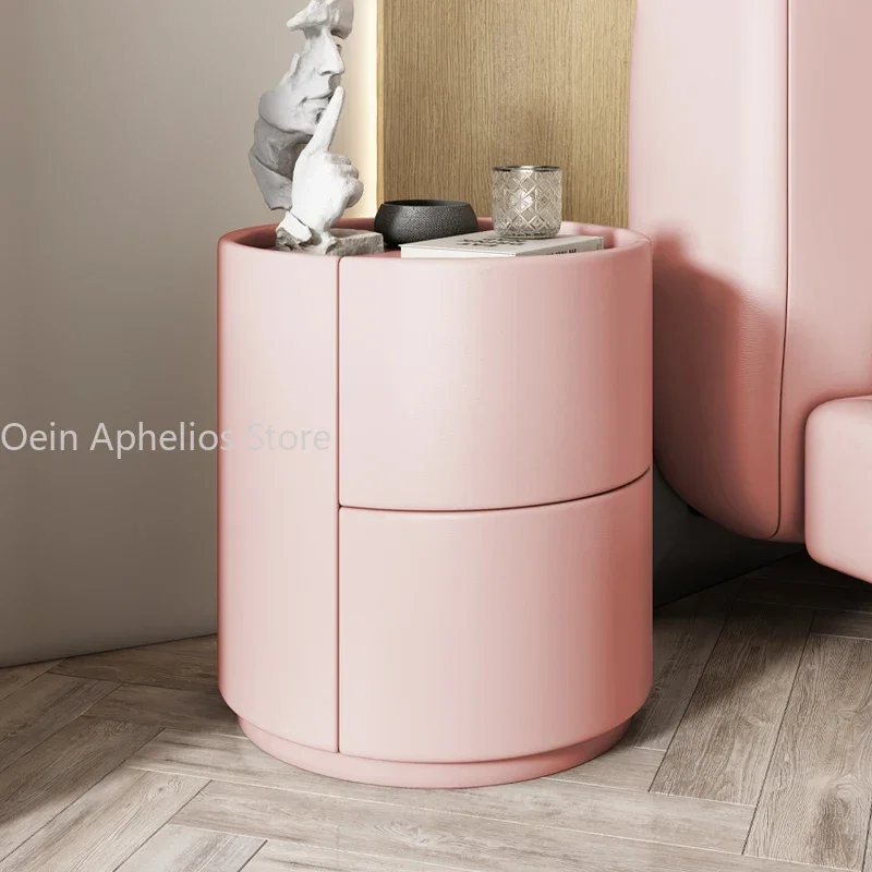 Bedroom Cabinets Nightstand Small Circular Wooden Bedside Table Low Nightstand Modern Nordic Mesitas De Noche Bedroom Furniture