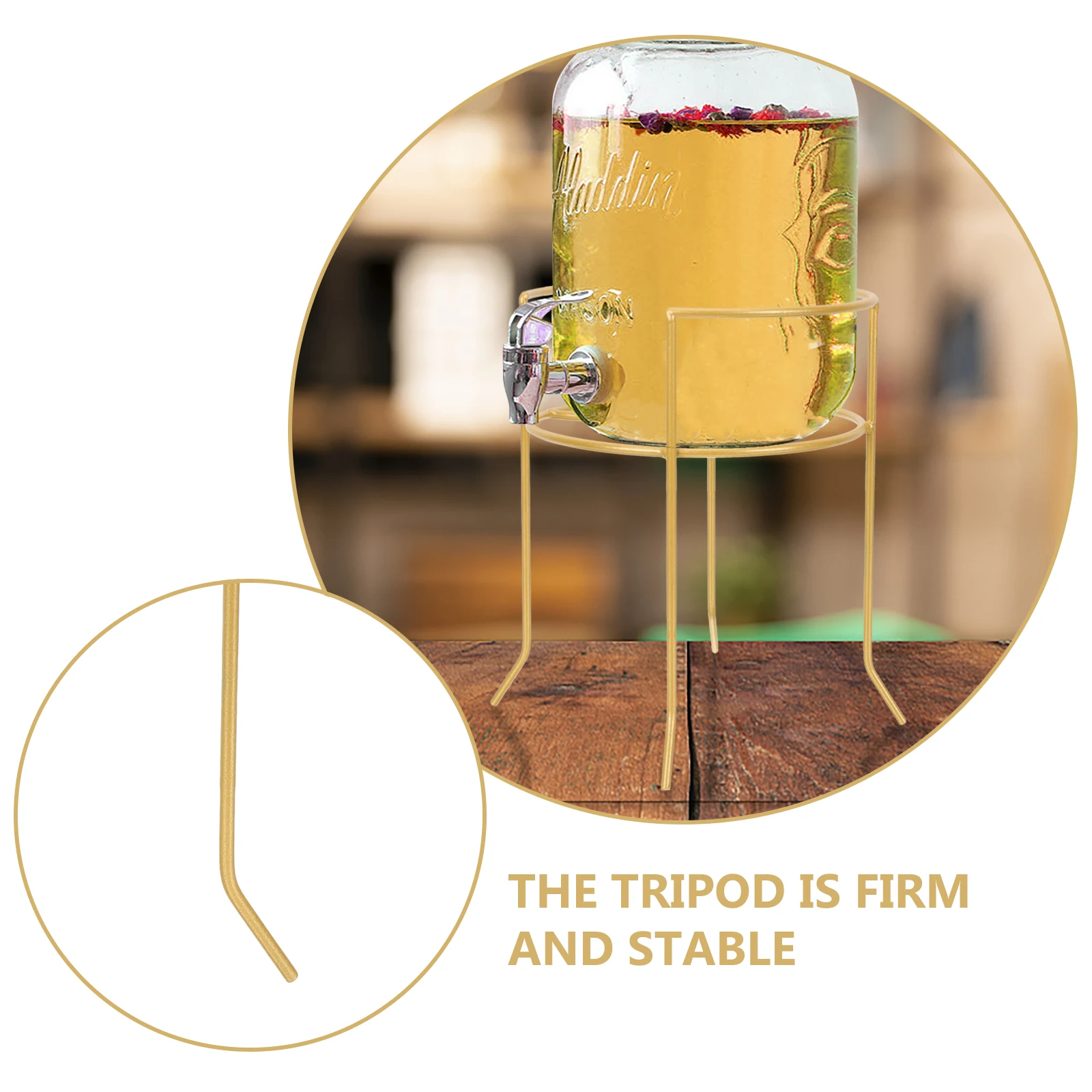 

Iron Beer Bucket Stand Gold Thin Legs Stable Holder for Beer Wine Buckets Home Supplies Drink Dispenser Display Stand