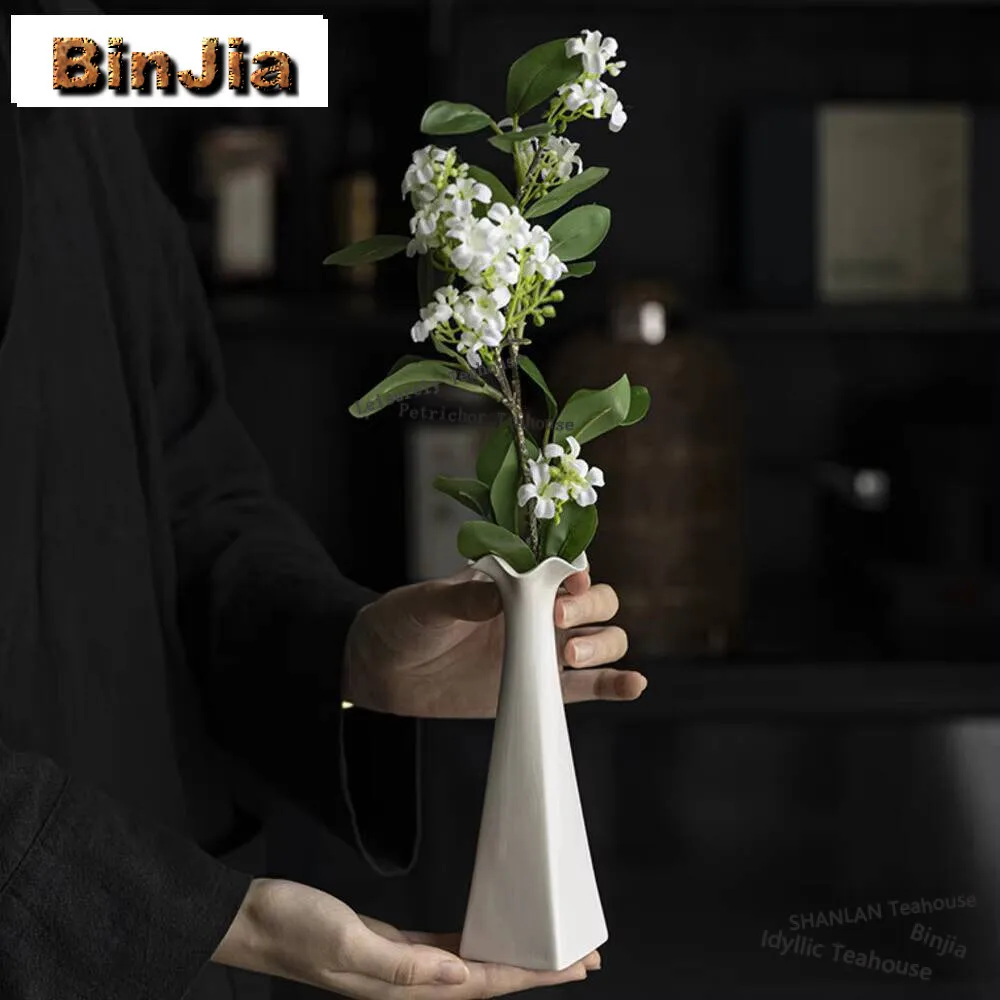 Chinese Grass Wood Ash Vase Ancient Ornaments for Home Plant Pot Household Mini Flowerpot Chinese Tea Set Supplies Collection