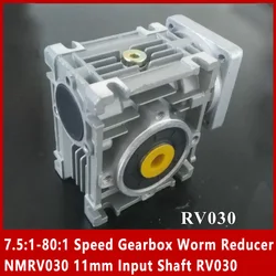 7.5:1-80:1 Speed Gearbox Worm Reducer NMRV030 11mm Input Shaft RV030 for NEMA 23 stepper motor or 57mm DC motor