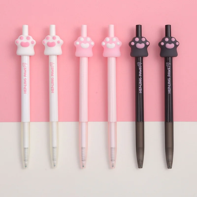 36pcs/lot Kawaii Cat Paw Press Gel Pen Cute 0.5mm Neutral Pen School writing Supplies Promotional Gift