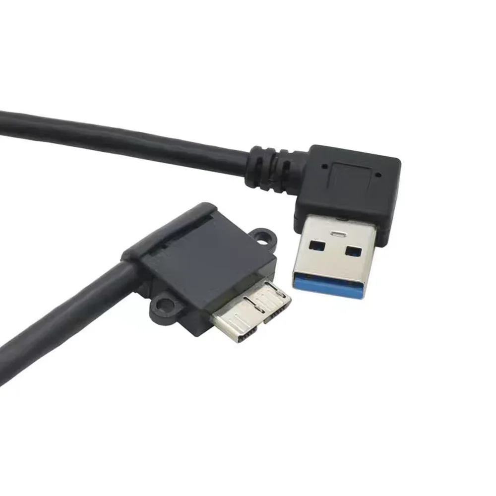 

Double bend USB male pair micro USB 3.0 portable hard drive data cable, left and right bend micro-B computer connection cable