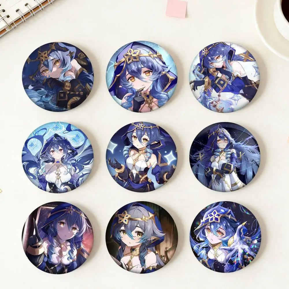 Game Anime Layla Cute Genshin Impact Round Badge Creative Brooch Clothing Backpack Accessories Lapel Pin