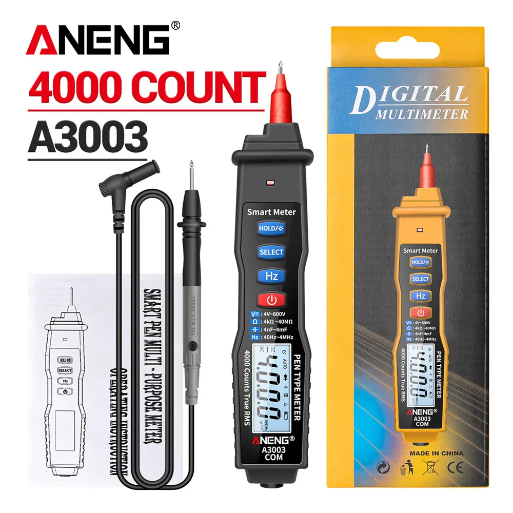 Digital Multimeter ANENG A3003 4000 Counts AC/DC Current Voltage Resistance Diode Continuity Tester Tool Profesional Tools ANENG