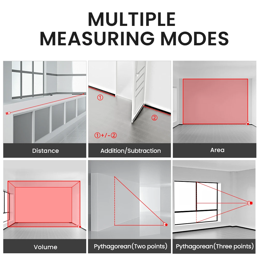 MILESEEY Laser Distance Meter D2 Laser Trena High Quality Laser Tape Measure 40M 60M 80M 100M 120M Measuring Tape