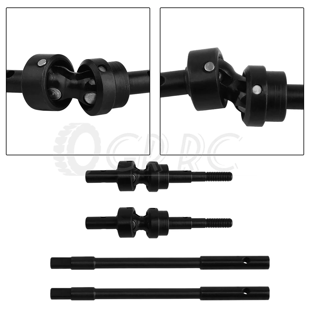 Metal Steel Front CVD Drive Shaft Kit New Upgraded for 1/10 RC Crawler Axial SCX10 I and II Portal Axle Upgrade Parts
