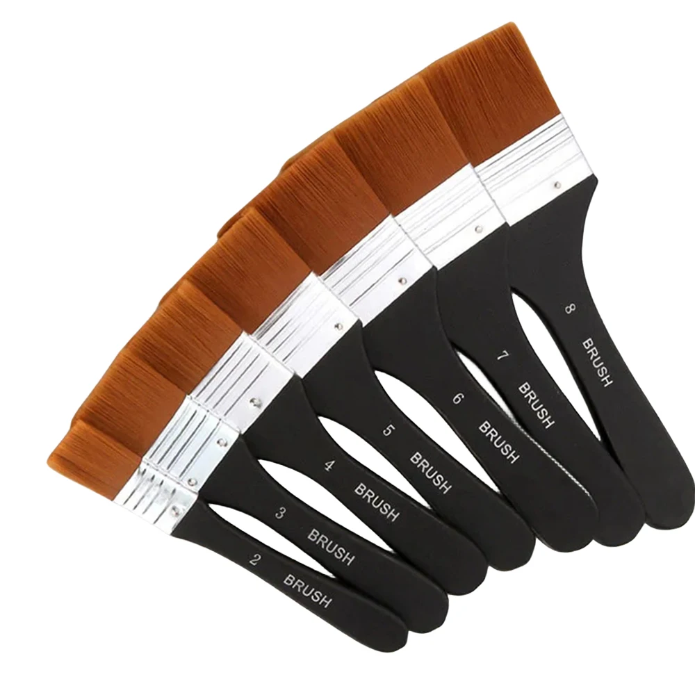 1/3/4/7Pcs Acrylic Paint Brushes for Acrylic Painting on Canvas Wide Flat Watercolor Brush Art Paint Brush Varnish Brushes Flat