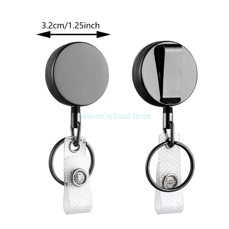 Y88B شارة حامل هيفي واجب شارة بكرات سلسلة مفاتيح قابلة للسحب حلقة تسلق شارة حامل بكرة لسلسلة المفاتيح اسم البطاقة #6