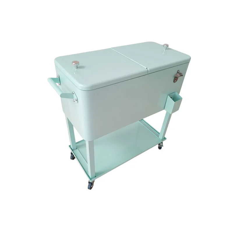 75L commercial stall camping retro wrought iron outdoor incubator pull rod chilled food ice cube refrigerator storage