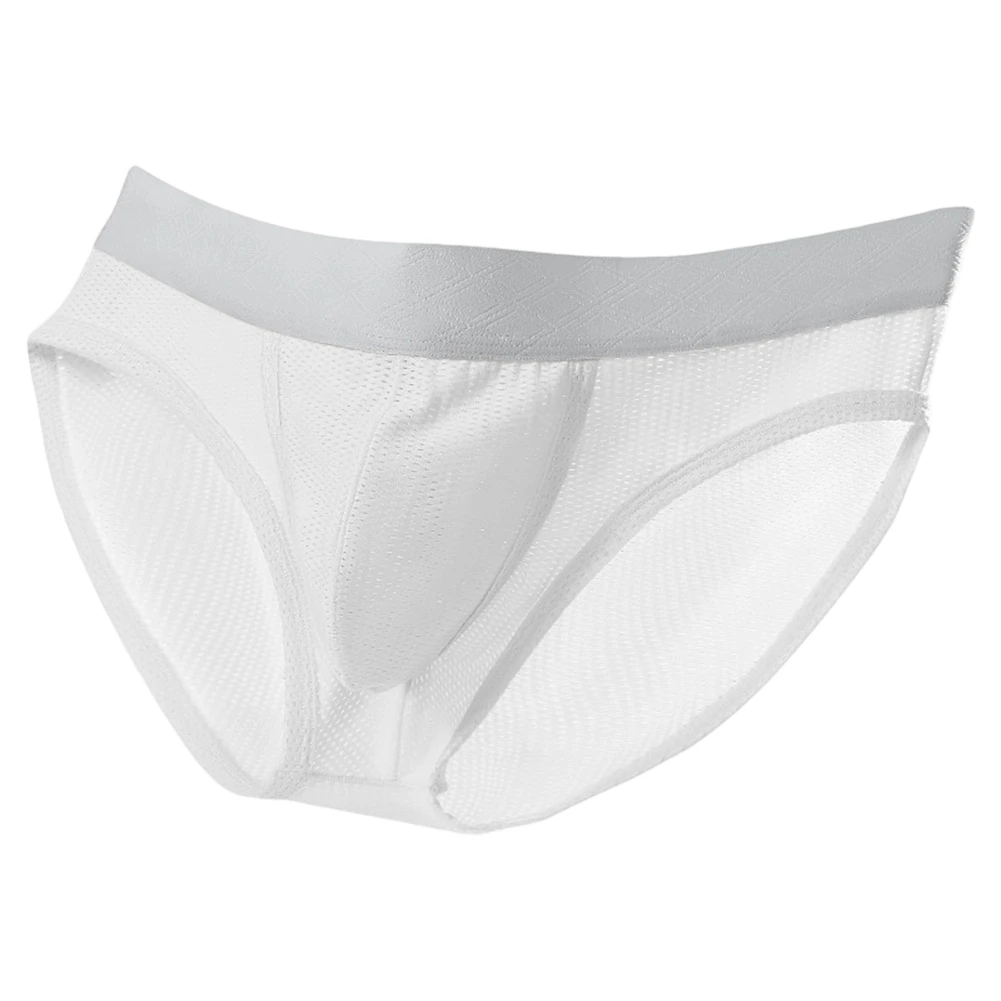 Low Waist Men\'s Briefs Combining Mesh Breathability and Separable Pouch Engineering for Natural Support and Light Feel