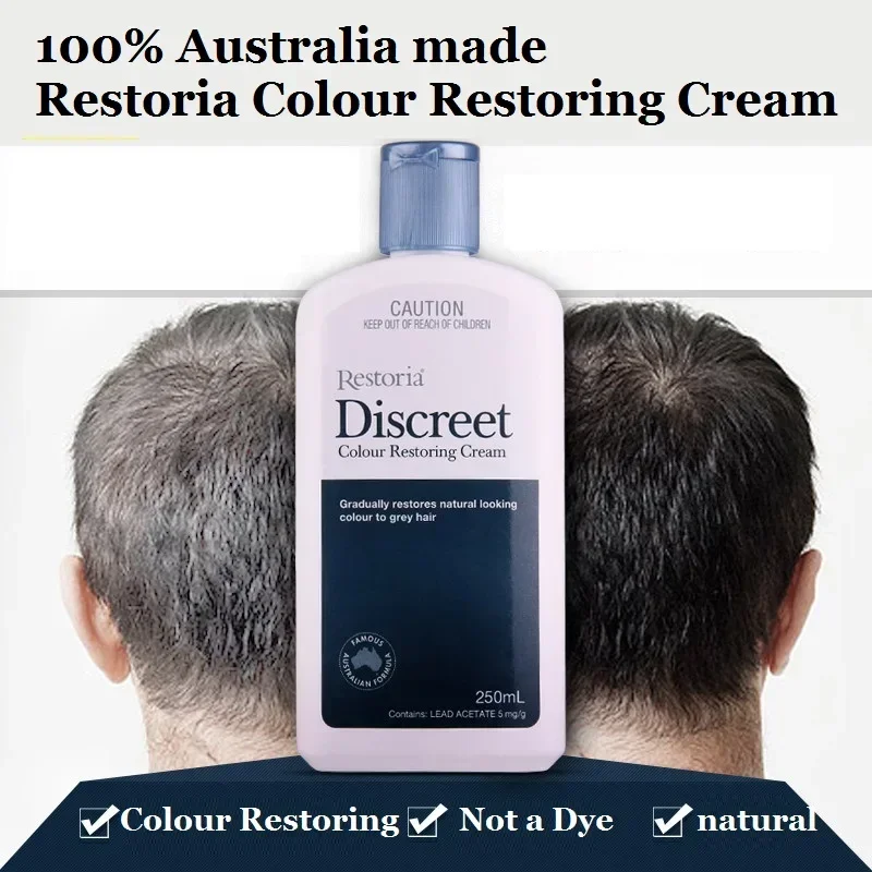 250ml Restoria Discreet Colour Restoring Cream,Grey Hair Treatment Reduce Grey Hair Care - Suitable for Men Women Shampoo