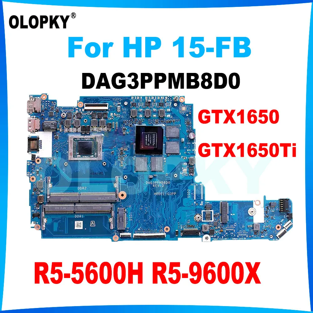 DAG3PPMB8D0 motherboard for HP 15-FB laptop motherboard with Ryzen R5-5600H R5-9600H CPU GTX1650/1650Ti 4G DDR4 100% tested