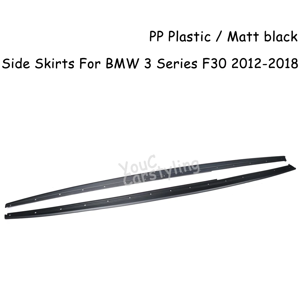 F30 Matt Black PP Plastic Side Skirt For BMW 3 Series F30 F31 M Sport 320i 328i 330i 335i 340i Side Bumper Extensions 2012-2018