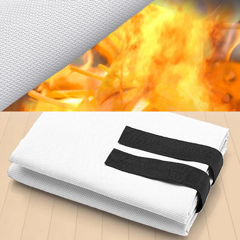 Emergency Fire Blanket Flame Retardant Tent Shelter Fire Extinguisher Reusable Fireproof Mat for Emergency Survival 1.2m