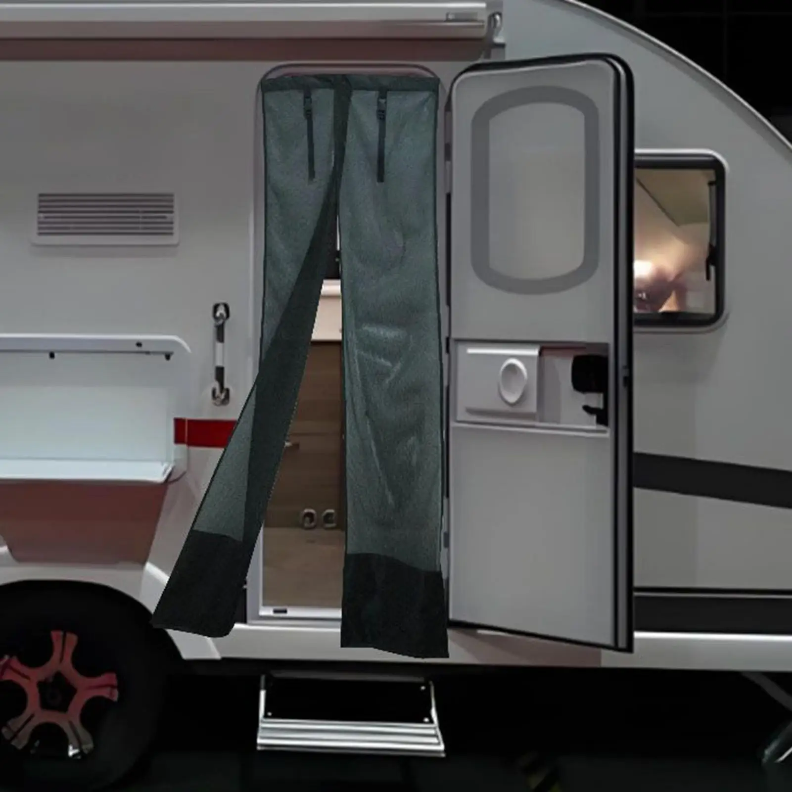 RV Slide Door Mosquito/Fly Screens Net Caravan Entrance Entry Door Mosquito Net For Caravan Insect Bugs Car Accessories