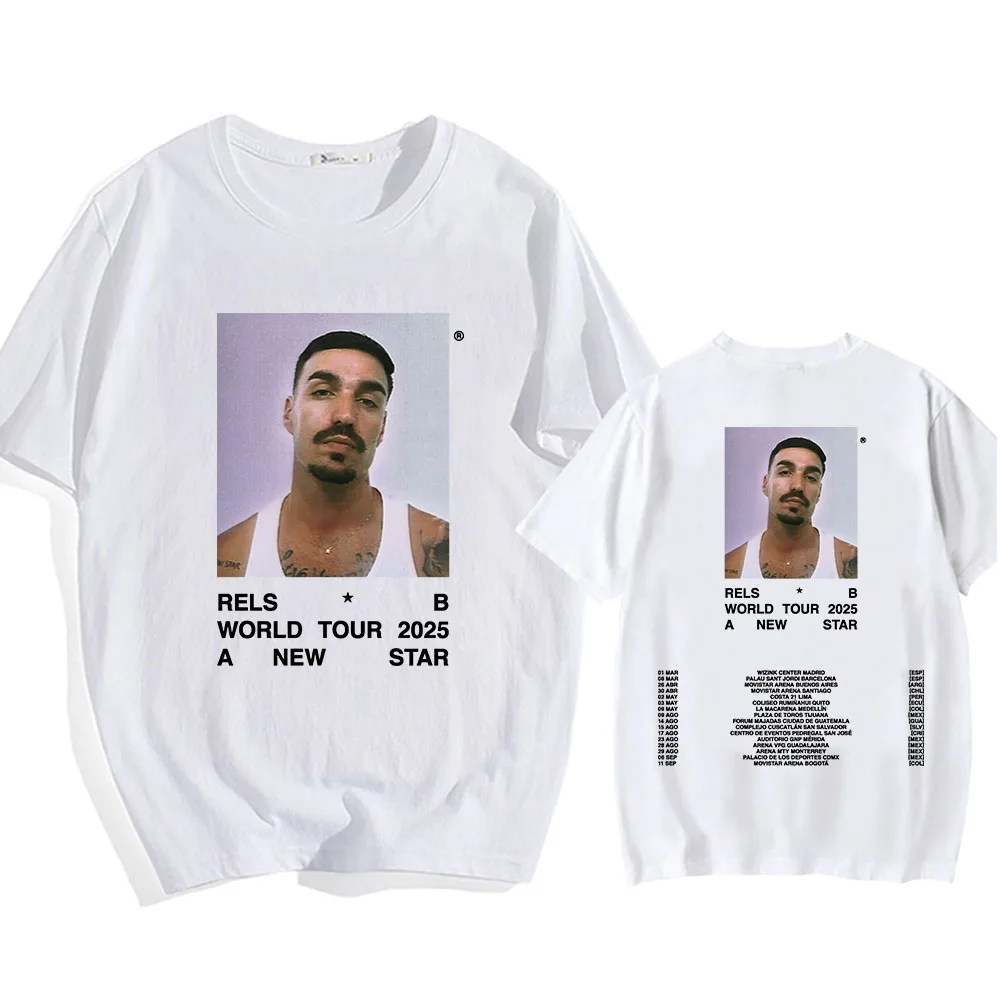 A New Star World Tour 2025 Rels B Tshirt Hip Hop Unisex Streetwear Short Sleeve Round Neck Mens Tee-shirt Print Clothing Casual image 2