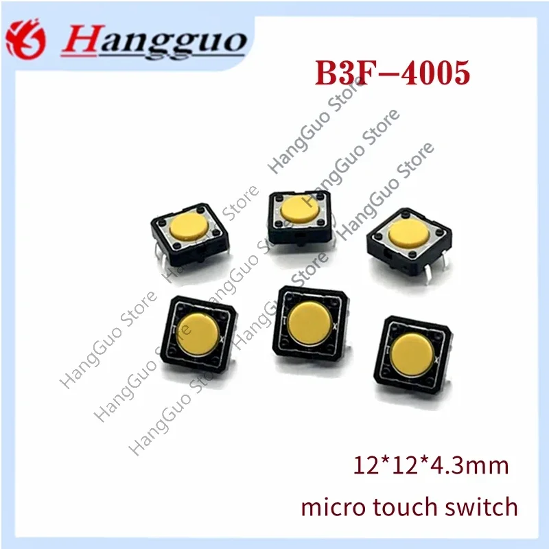 1-50PCS/Lot Original B3F-4005 12*12*4.3mm micro touch switch Elevator switch button 4 pins B3F-4005