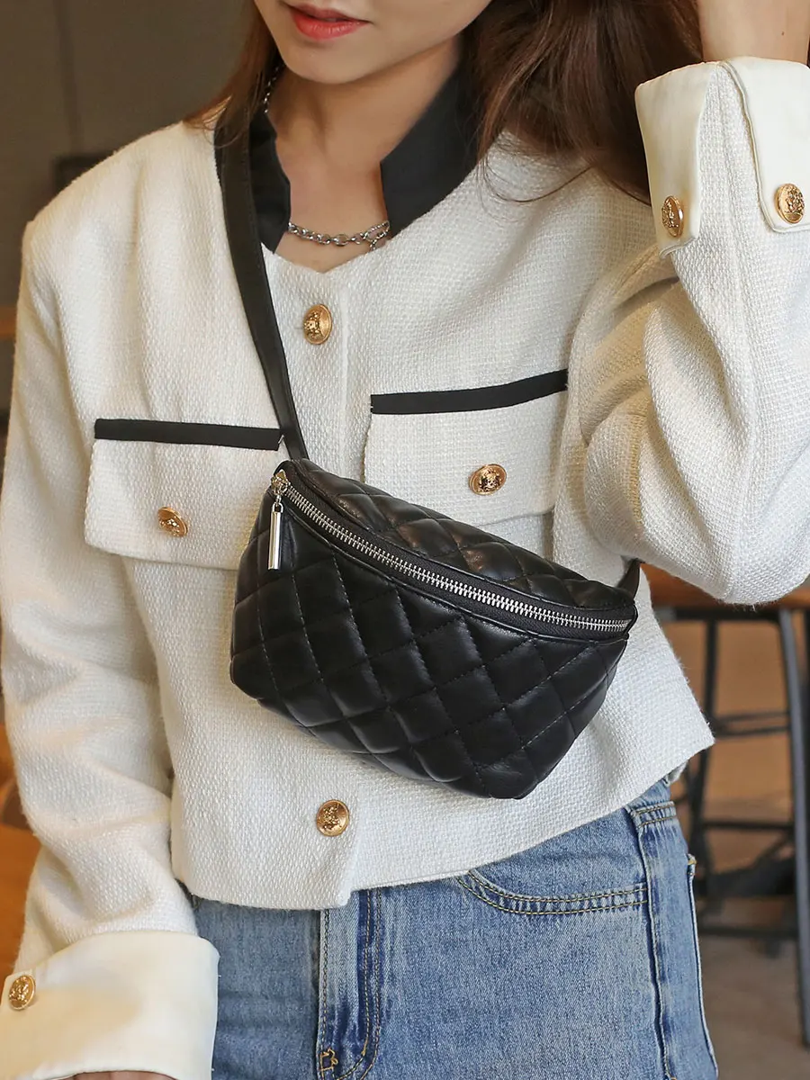 Mobile Phone Bag Waist Bag Chest Bag Graceful New Rhombus Mini Soft Small Bag Korean Fashion Accessories 2308