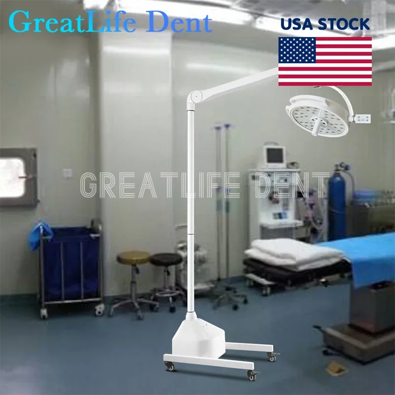 GreatLife 108W 36 LEDs 100000Lux Mobile Floor Shadowless Lamp Veterinary Pet Plastic Surgical Lighting