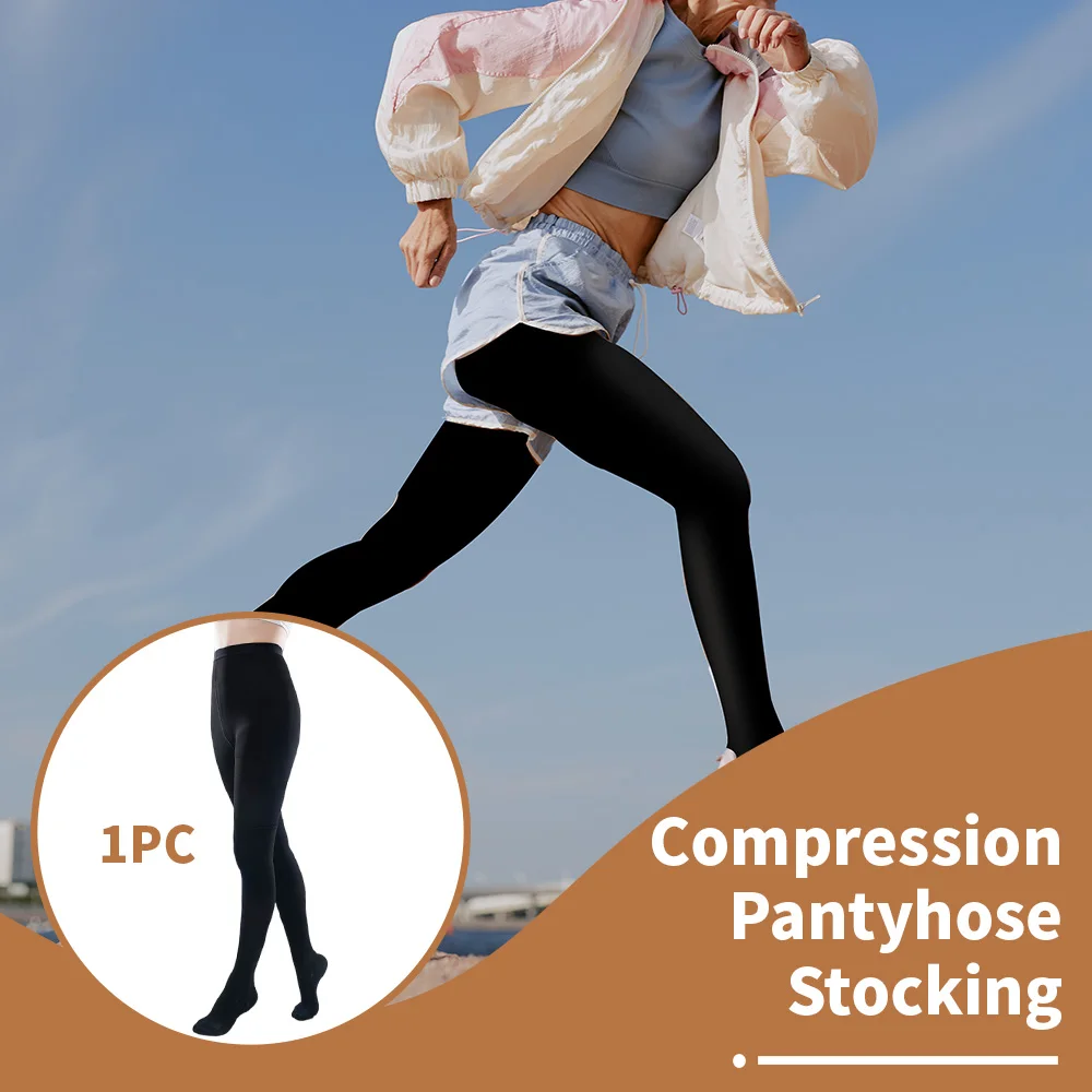 Hh 20-30mmHg Medical Compression Stockings Varicose Veins Plus Size Pantyhose Women Closed Toe Class 2 Pressure Pants Brace