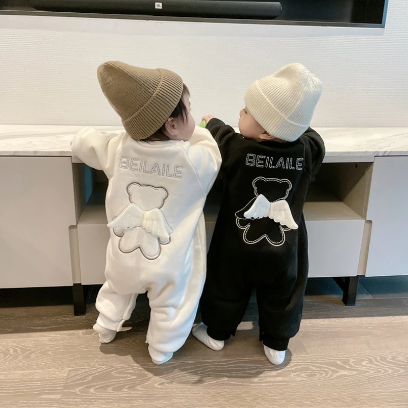 Baby Jumpsuit Plush Insulation Set Newborn Baby Cloth Coat Baby Winter Baby Romper Baby Boy Cloth Ropa De Bebe Niña 한국인 리뷰 많은 옷