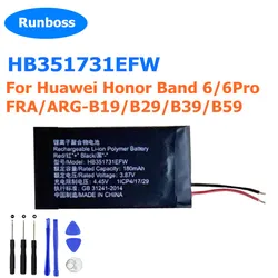 Akumulator HB351731EFW dla Huawei Honor Band 6/6Pro FRA/ARG-B19/B29/B39/B59 baterie do zegarków baterie zamienne 180mAh + narzędzia