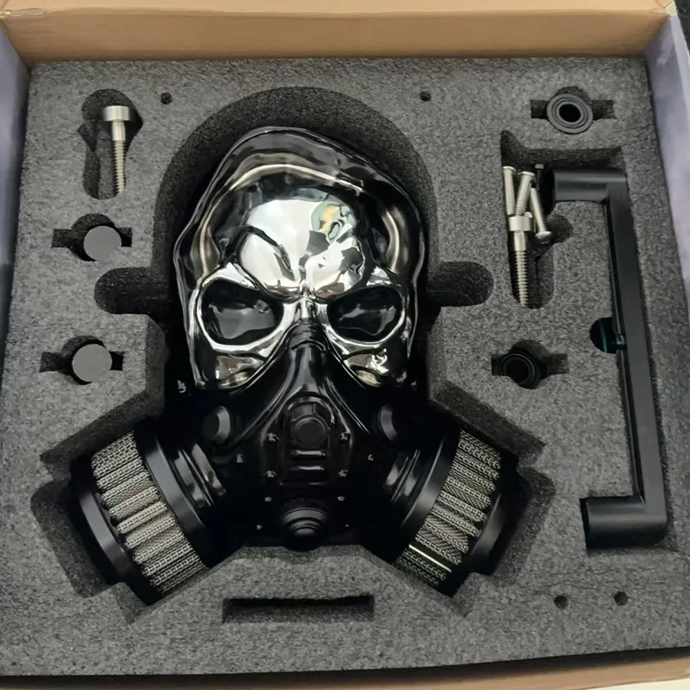 Motorcycle Skull High Performance How Flow Air Filter for Touring Street Glide Road Glide Road King Softail Street Bob Fat Boy