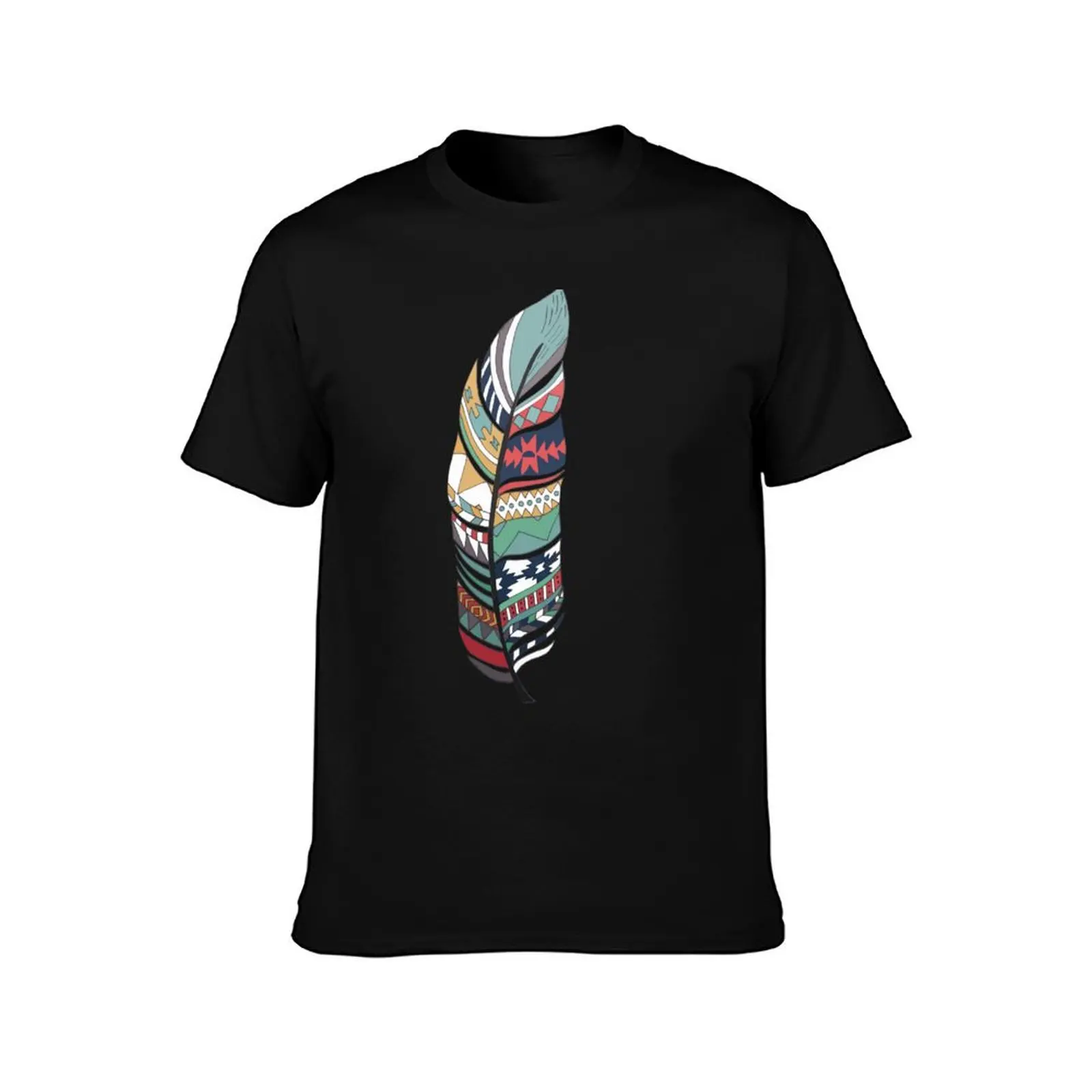feather T-Shirt Modern Print Casual T-Shirt
