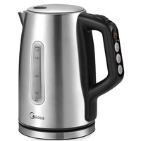 Midea Kettle with Temperature Setting (40, 60, 70, 80, 90, 100 Degree C), Stainless Steel 1.7 Litres, with Viewing Window.