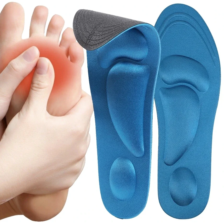 

1Pair 4D Massage Insoles Memory Foam Cushion Orthopedic Pain Relief Sponge Pad Sports Shoe Pads Men Women Flat Feet Arch Insole