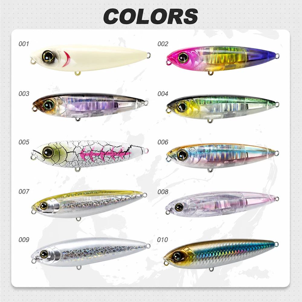 D1 Topwater 3DR 연필 낚시 미끼 80mm/100mm 산책 개 표면 미끼 Seabass 낚시 태클을위한 반사 부동 미끼